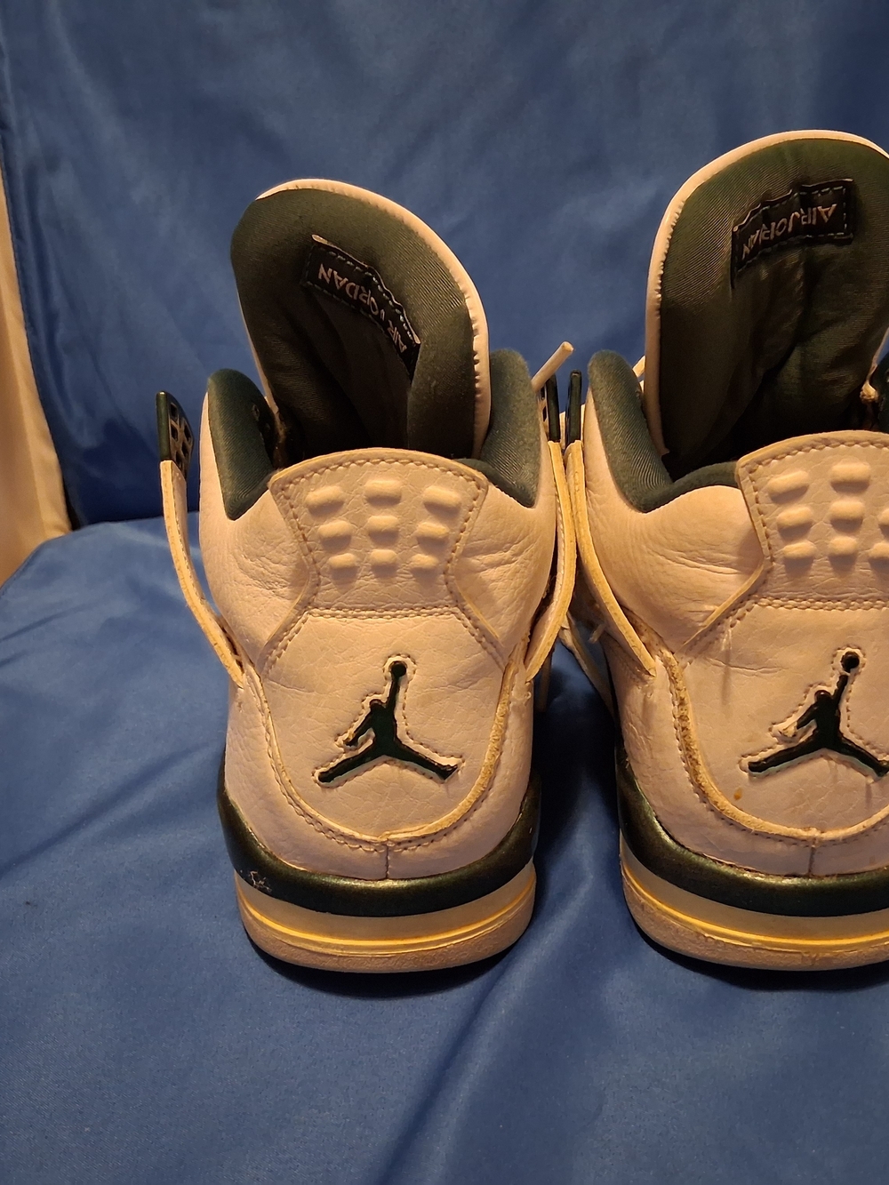 Jordan Air Jordan 4 Kids Mid Top Lace-Up Leather White/Green US 5 FQ8213-103 - Picture 4 of 7